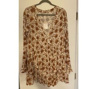 NWT Free People floral tunic/ dress (size Small) but fits up to a Large